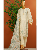 3-PC Unstitched Digital Print Embroidered Muse By Hztextiles | SSE - 104